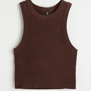 H&M Chocolate Brown Ribbed Tank Top